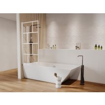 Pare Baignoire Pivotant - 70 X 140 Cm - Blanc Mat - Verre - Rivanon - Bricoman