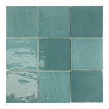 Carrelage Mur Effect Zellige Turquoise Brillant. Tabarca Turquesa 15x15cm - Bricoman