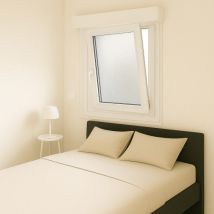 Fenêtre Pvc 1 Vantail Oscillo-battant Avec Volet Roulant Électrique Verre Brouillé H 95 X L 60 Cm Pour Pose En Neuf - Tirant Droit - Bricoman