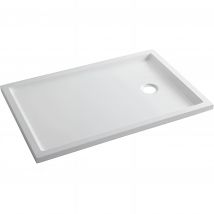 Receveur De Douche Extra-plat Acrylique Haute Densité Sanindusa Piano Fond Lisse 100x75 Épaisseur 3.5cm Blanc - Bricoman