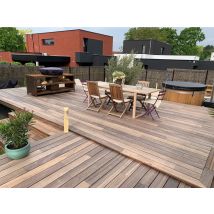Kit Complet | 20m2 Terrasse Bois Exotique Padouk (compris Lambourdes, Visseries Et Livraison Sur Rendez-vous) - Bricoman