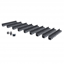 Pack De 9: Caniveau Extérieur Avec Grille À Fente En Pe Classe A15 Meapark - Caniveaux En Plastique Recyclé Diamètre Utile 10cm Mea - Bricoman