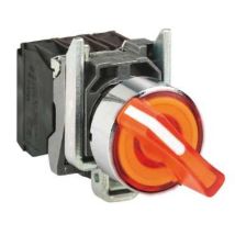 Bouton Tournant Lumineux - 2 Positions - 110v - Orange - Schneider Xb4bk125g5 - Bricoman