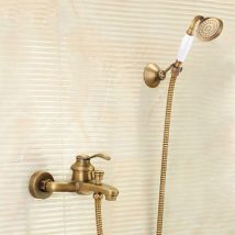 Robinet De Douche Et Baignoire En Laiton Antique, Fixation Mural - Bricoman