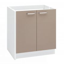 Meuble Bas Sous Évier Réversible Moderna Onelia 80x60 Hauteur 86 Cm Couleur De Façade Argile 2 Portes 1 Étagère - Bricoman