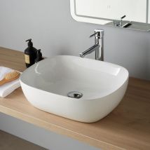 Vasque À Poser 49.5 Cm Manille Blanc Brillant En Céramique - Bricoman