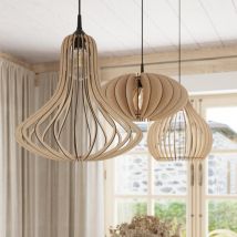 Suspension Bois Poire Pour Ampoule E27 - Silamp - Bricoman