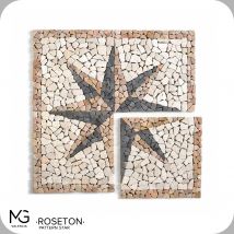 Mosaïque De Marbre Naturel 80x80cm | Pattern Star | (boîte De 4 Mailles = 0,64m2) - Bricoman