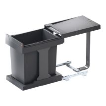 Poubelle De Cuisine Coulissante Encastrable Sous Évier 20l - Amortisseur : Sans - Contenance : 20 L - Décor : Gris -hailo - Tecnomat
