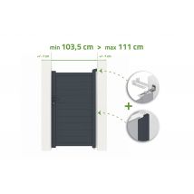 Portillon Ajustable En Largeur 1m Eiger H.180cm Alu Gris - Bricoman