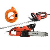Pack - Dolmar Taille-haie Électrique 670w 65 Cm Ht6510 + Tronçonneuse Électrique 1800w 35 Cm Es39tlc + Rallonge 20m - Bricoman
