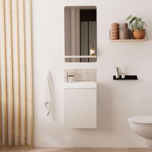 Meuble Lave-mains Lisa + Robinet Chromé + Miroir Rectangulaire - Bricoman