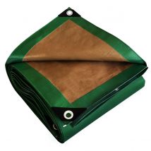Bâche Jardin 2x3 M - Tecplast - Hq250jd - Verte Et Marron - Haute Performance - Bâche Étanche - Résistance Anti-uv - Bricoman
