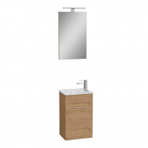Vitra Mia Ensemble Meuble 39x61x28 Cm Avec Miroir, Lavabo Et Éclairage Led, Chêne (miaset40d) - Bricoman