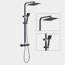 Colonne Douche Thermostatique Ensemble Douche Noir Hauteur Réglable Set Douche Noir Avec Mitigeur Systeme De Douche Pluie Pour Salle Bain,eu Modèle - 