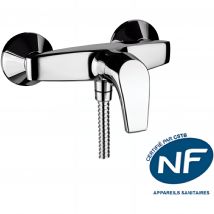 Mitigeur De Douche Mural Contemporain Sanindusa Easy Nf Chromé Livré Avec Raccords Excentrés Et Rosaces De Finition - Bricoman
