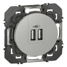 Double Prise Usb Legrand Dooxie Alu - Bricoman