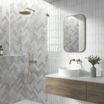 Mini Brick Série Calpe White Porcelaine Premium 5x15cm. - Bricoman