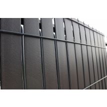 Kit Occultant Rigides - Lg 2m50 X Ht 1m03 - Composite - Gris Anthracite - Compatible Grille Natérial - Brise Vue - Maille 200x55mm - Bricoman