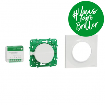 Kit Actionneur Micro-module + Interrupteur + Plaque Odace Styl Schneider Electric - Blanc - Bricoman