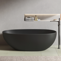 Baignoire Îlot Design Ovale Florida Noir Mat 165 Cm - Bricoman