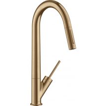 Hansgrohe Axor Starck Mitigeur Monocommande De Cuisine Axor Starck 270 Avec Douchette Coulissante, 10821140, Farbe: Brushed Bronze - Bricoman