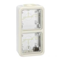 Boîtier 2 Postes Verticaux Embouts Membrane Plexo Composable Ip55 Ik07 Blanc - Bricoman