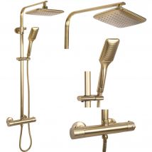 Kit De Douche Rea Tom Thermostat Brush Gold 39x27,5x120cm - Bricoman