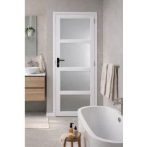Bloc Porte Tana Vitrée Blanc H204 X L83 Cm Côte Tableau P.gauche, Poignee Gd Menuiseries - Tecnomat