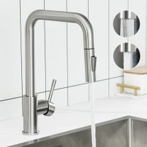 Cecipa Max Mitigeur Avec Douchette Extractible Brossé Mitigeur De Cuisine Avec Douchette Extractible Mitigeur Évier Avec 2 Modes De Sortie D'Eau - 