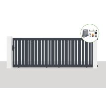 Portail Coulissant Électrique 4x1,4m Veymont + Motorisation Tanker C600 - Tecnomat