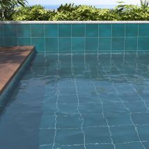Carrelage Piscine Piscine Gloss Glacier 15x15 Cm Effet Zellige - Bricoman