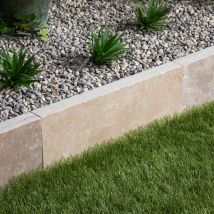 Bordure De Jardin En Pierre Travertin Beige Mix H.20 X L.50 Cm (lot De 5) - Ro'ma Nature - Bricoman