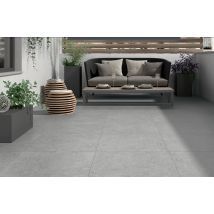 Carrelage Sol Extérieur Effet Béton Ridefort Grey L.60 X L.60 Cm - Vendu Par Palette De 51.84m² - Bricoman