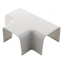 Jonction En T/angle Goulotte 80x60mm - Blanc Ral 9001 - Zenitech - Bricoman