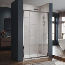 Sirhona Porte De Douche 110 X 185 Cm Cabine Coulissante Paroi De Douche 5mm Verre Sécurit - Bricoman