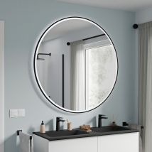 Bernstein - Miroir Rond De Salle De Bain Éclairage Led ∅120cm Cadre Noir, Antibuée, Intensité Lumière Réglable, Capteur De Mouvement - Varo Frame - 