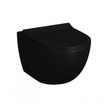 Wc Suspendu Sans Bride Sat Infinitio Avec Abattant Softclose, Noir Mat (satinf011rrexpbkm) - Bricoman