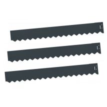 Kit De 3 Bordures Jardin Acier Galvanisé - 99 X 12 Cm - Gris Anthracite - Bricoman