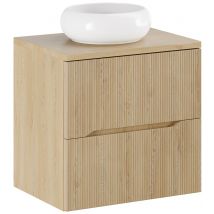 Meuble Suspendu Sous Vasque 60 Cm Nordic Chêne Cremona Avec Plan Et Vasque Wiki - Bricoman