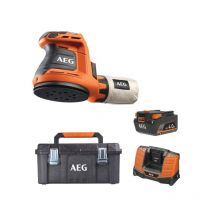 Pack Aeg 18v - Ponceuse Excentrique 125mm - Batterie 4.0 Ah - Chargeur - Caisse De Rangement - Bricoman