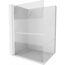 Mexen Kioto+ L Paroi De Douche Avec Étagère Walk-in 80 X 200 Cm, Transparent/cher, Blanc - 800-080-123-20-35 - Bricoman
