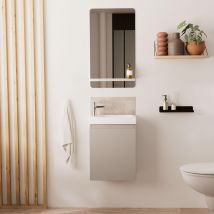 Meuble Lave-mains Lisa + Robinet Chromé + Miroir Rectangulaire - Bricoman