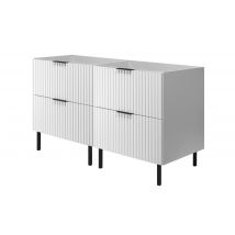 Meuble Sous Double Vasque Sur Pieds Flow Blanc 120 Cm - Bricoman