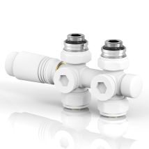 Kit Thermostatique Pour Radiateur De Salle De Bains – Vanne Thermostatique Couleur Blanc – Adapté Aux Tubes 15 Mm Et 16 Mm - Tecnomat