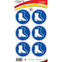Planche 6 Pictogrammes Ø 80mm - Obligation De Porter Des Chaussures De Sécurité - 4240183 - Bricoman