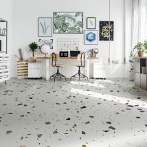 Carrelage Effet Terrazzo Confetti Blanc 60x60 Cm - Réflex Boutique - Tecnomat