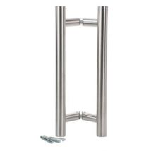 Paire Bâton De Maréchal Inox 304 Poignée Tirage Droit Ø32 L.400 Axe 300 Mm - 694 - Bricoman