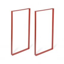 Rei | Lot De 2 Pieds Pour Tables | 385 X 40 X 850 Mm | Fabriqué En Acier | Finition Rouge Terre Cuite | Fixation Par Vis | Supporte Jusqu'à 150 Kg - 