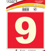 N°9 Photoluminescents - 200x200mm - Adhésif Rouge - 4037394 - Bricoman